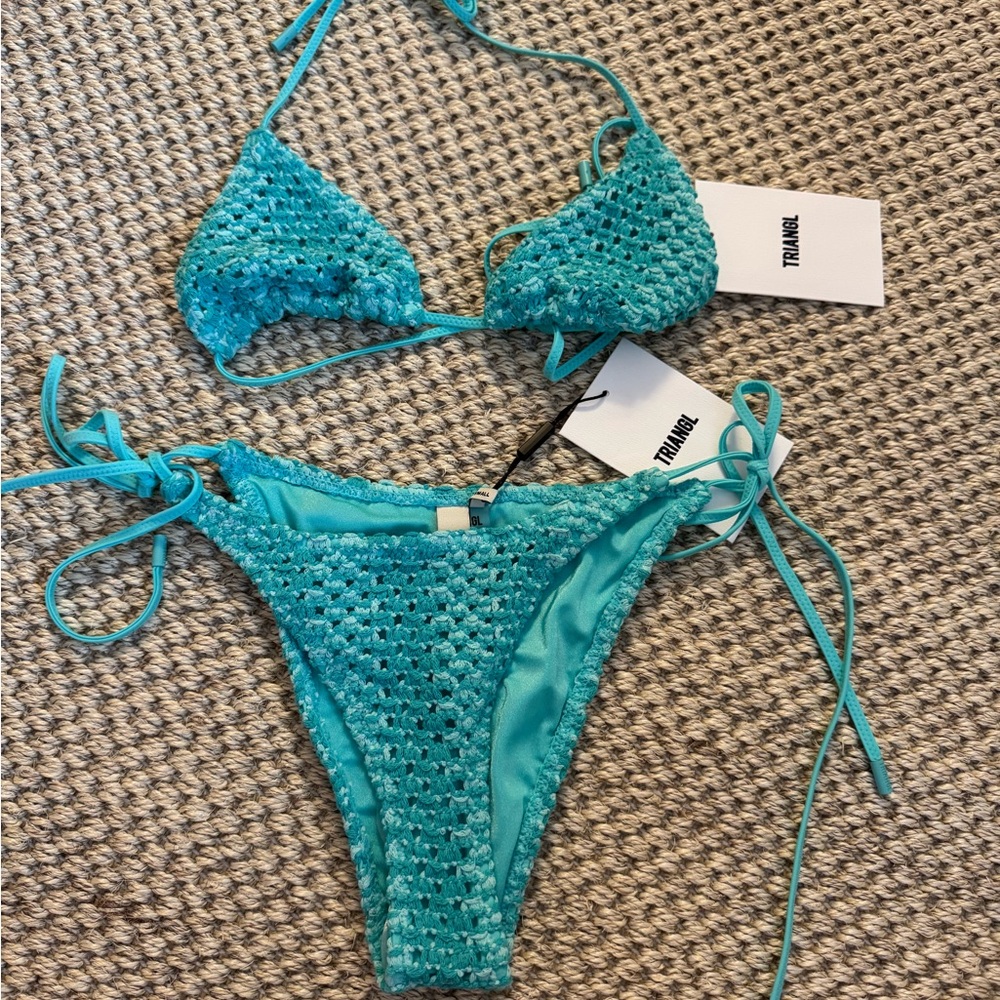 NWT Triangl Vinca Tiel Crochet Bikini, XS, Cheeky